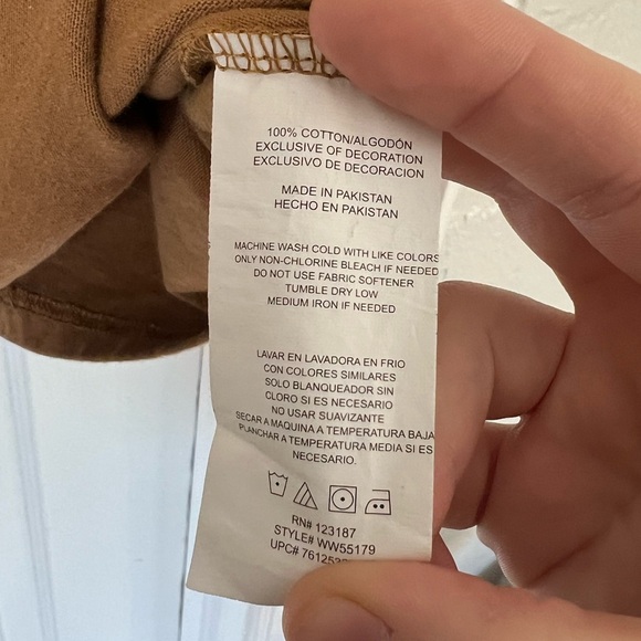 Wrangler Riggs Workwear Henley T-Shirt 2XL Tall Brown Heavyweight Cotton Tee - Picture 4 of 6